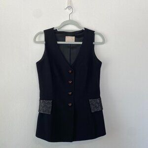 Alberto Makali  - Wool/Leather Women's Vintage Vest - Size 8